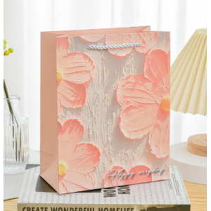 油畫粉花禮品袋